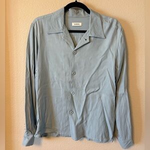 Sandro Mens Small Sky Blue Button-Up Shirt